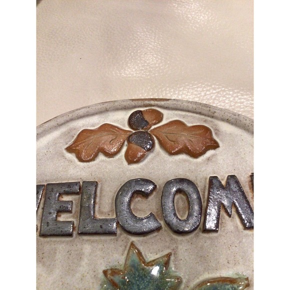 Welcome Sign For Home Clay Signed On The Back By Canterbury Pottery Co - Picture 3 of 6